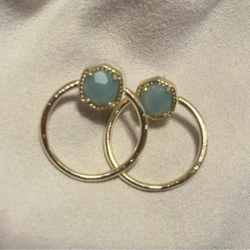 Kendra Scott Davis Hoops in Teal Amazonite